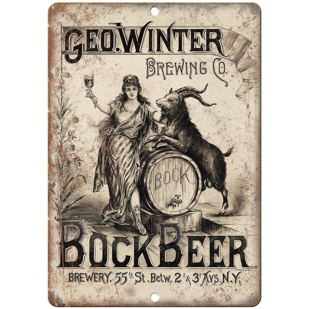 Geo Winter Bock Beer Brewing Vintage Ad 9" x 12" Reproduction Metal Sign E203