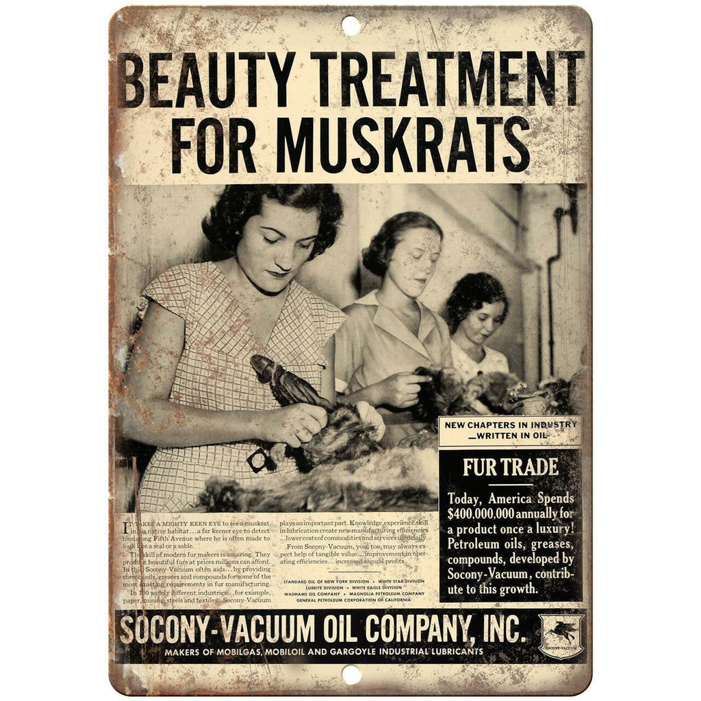 Socony Vacuum Oil Company Beuty Vintage Ad 10" X 7" Reproduction Metal Sign A804