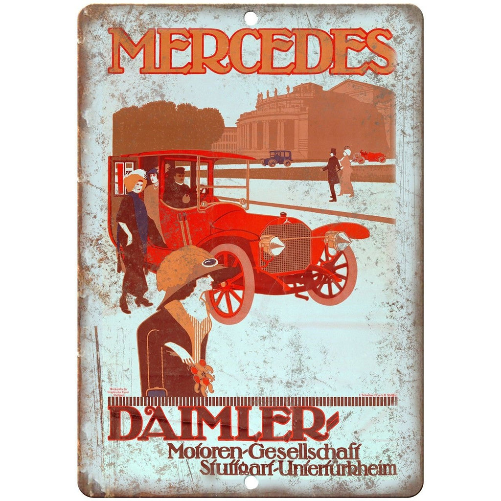 Mercedes Benz Vintage Auto Ad 10" x 7" Reproduction Metal Sign A278