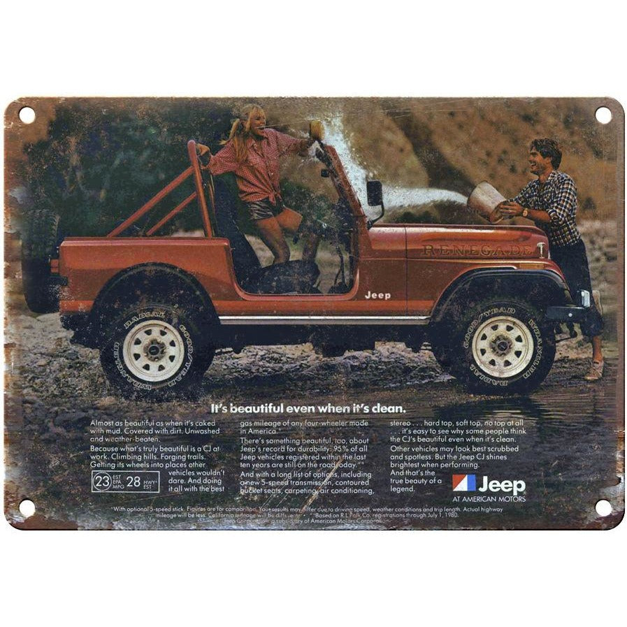 1980 Jeep Renegade 10" x 7" Reproduction Metal Sign