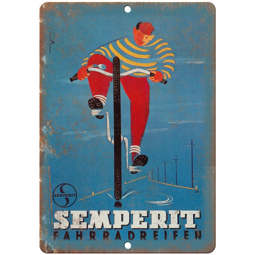 Semperit Bicycles Vintage Ad 10" x 7" Reproduction Metal Sign B363