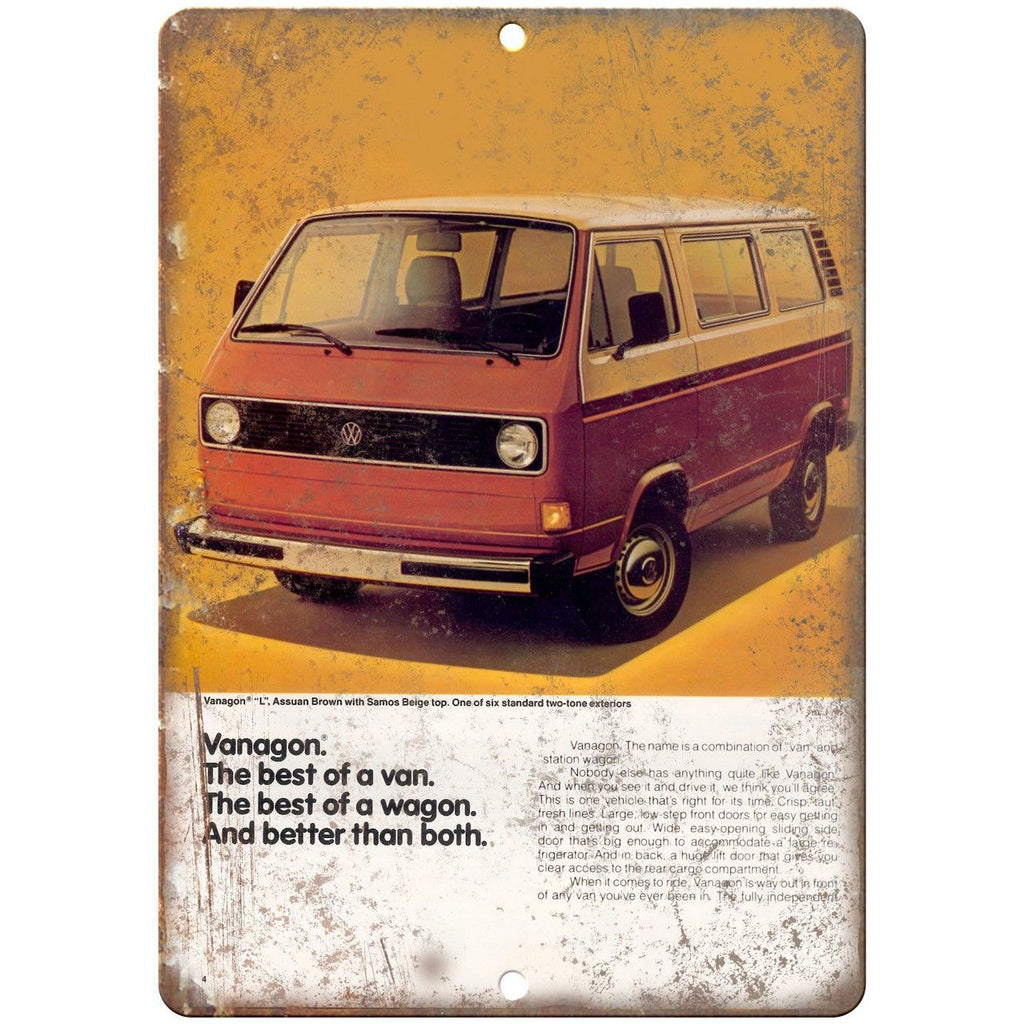 Volkswagen Vanagon Van Vintage Print Ad 10" X 7" Reproduction Metal Sign A71