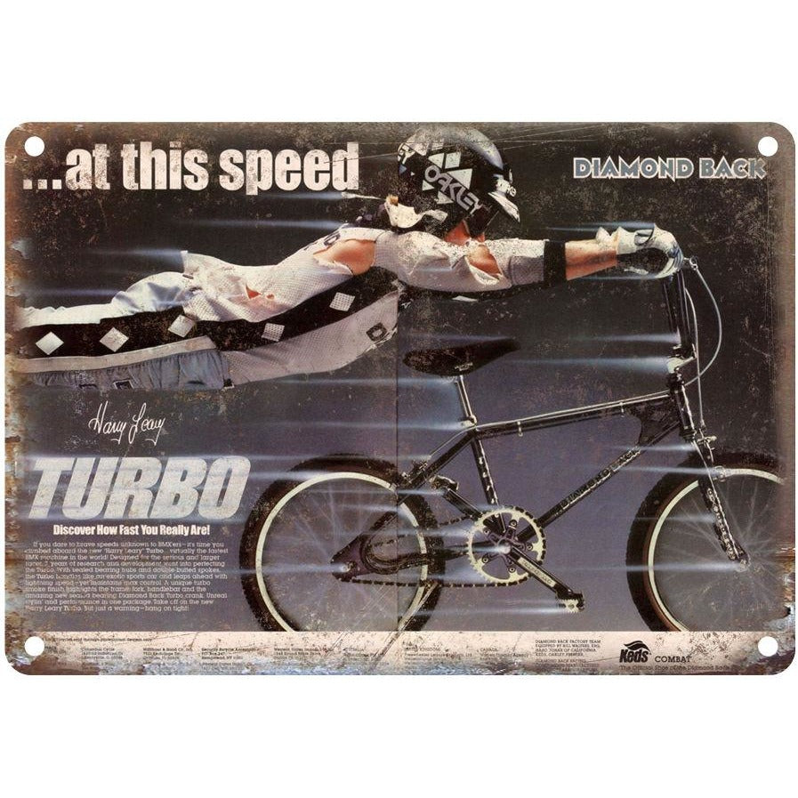 Diamond Back BMX, racing Harry Leary RARE ad 10" x 7" retro metal sign