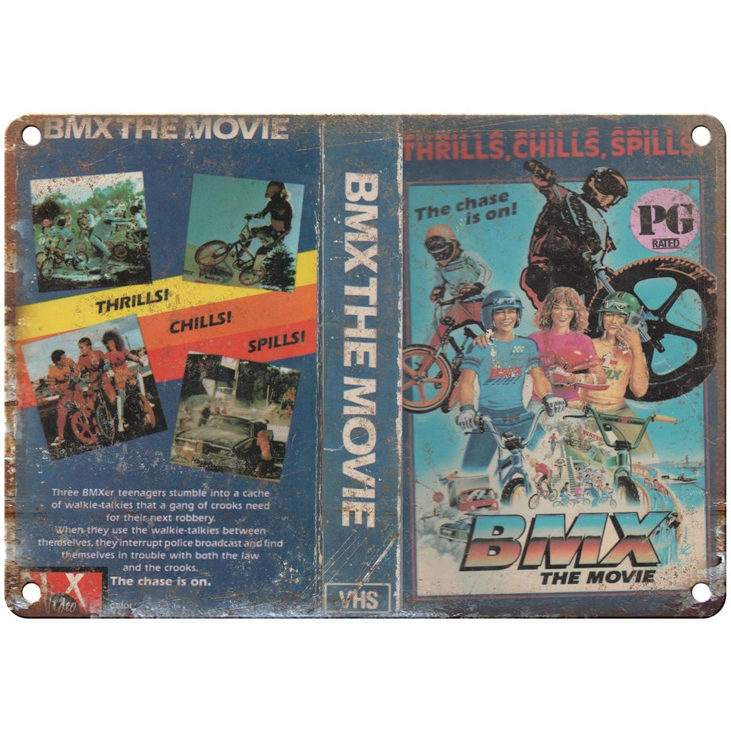 BMX The Movie VHS Cover 10" x 7" Reproduction Metal Sign