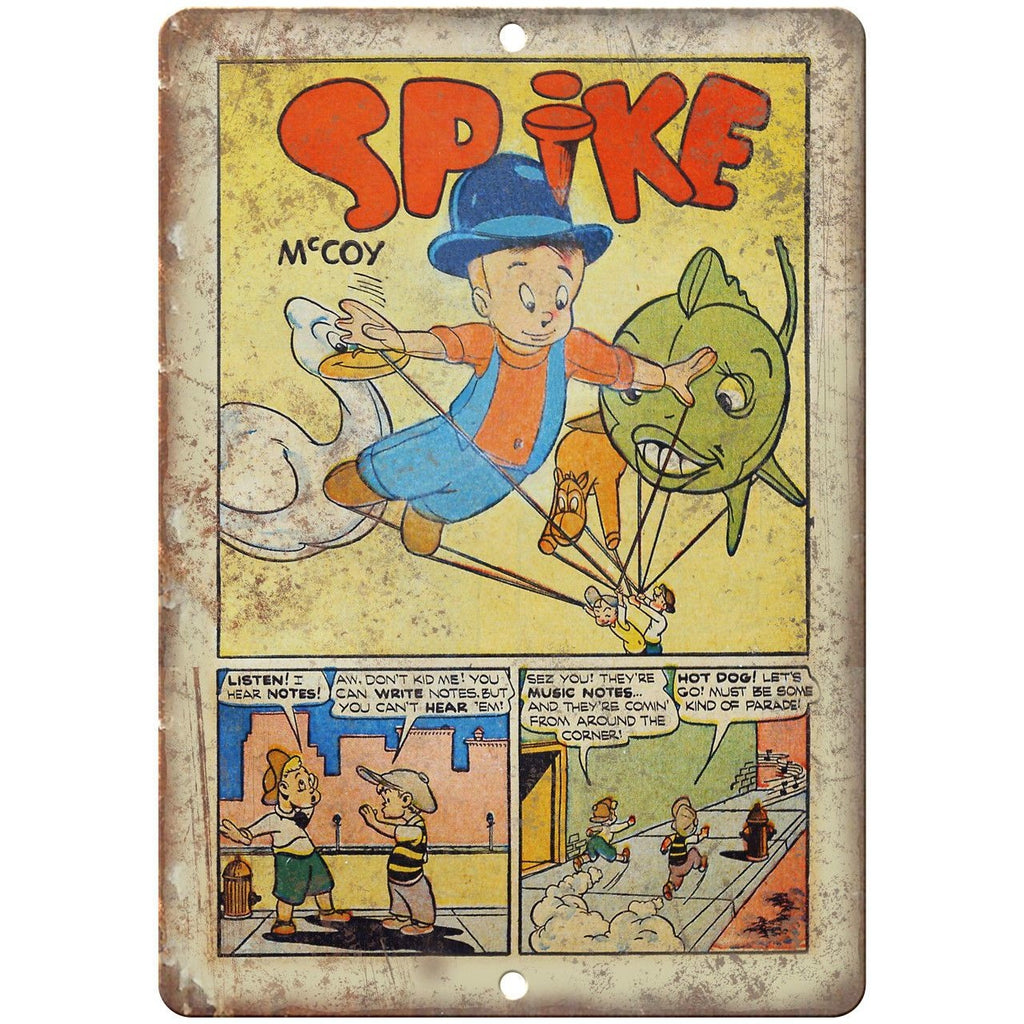 Spike Mccoy Vintage Golden Age Comics 10" X 7" Reproduction Metal Sign J485