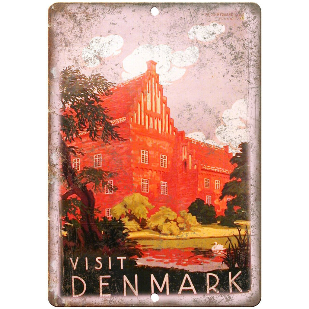 Denmark Vintage Travel Poster Art 10" x 7" Reproduction Metal Sign T13