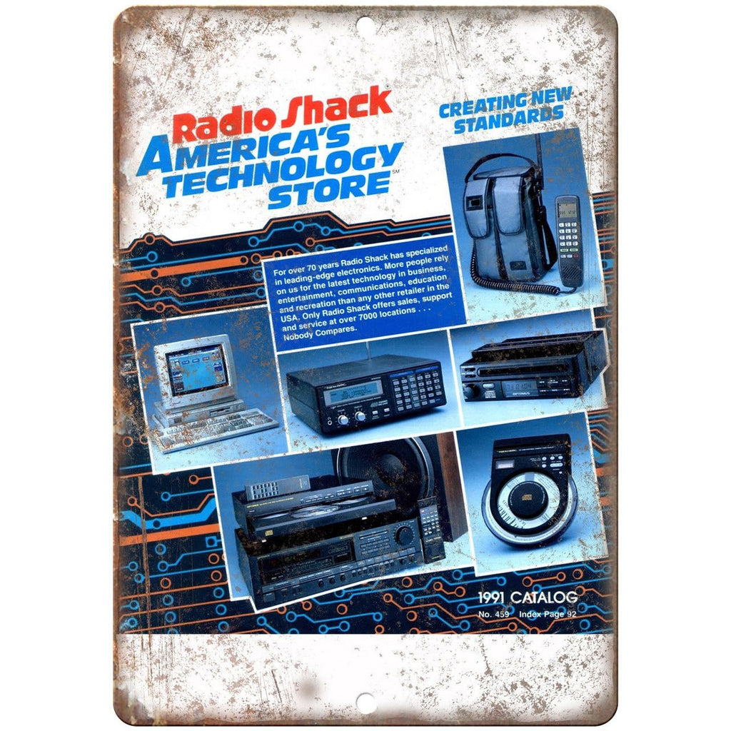 Radio Shack 1991 Electronics Catalog Cover 10" x 7" Reproduction Metal Sign D40