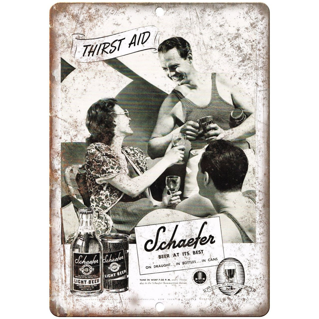 Schaefer Vintage Beer Ad 10" x 7" Reproduction Metal Sign E321