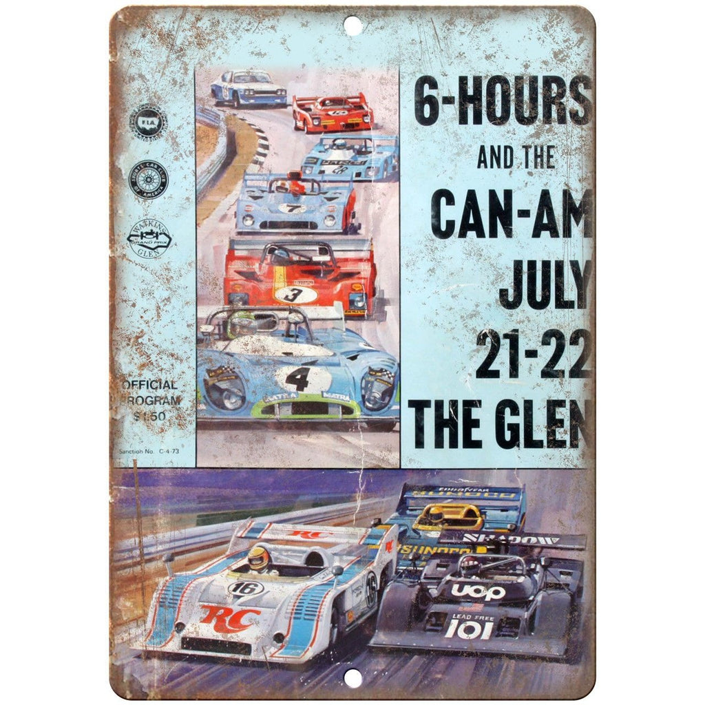 Can Am Watkins Glen Formula One Races 10" X 7" Reproduction Metal Sign A514