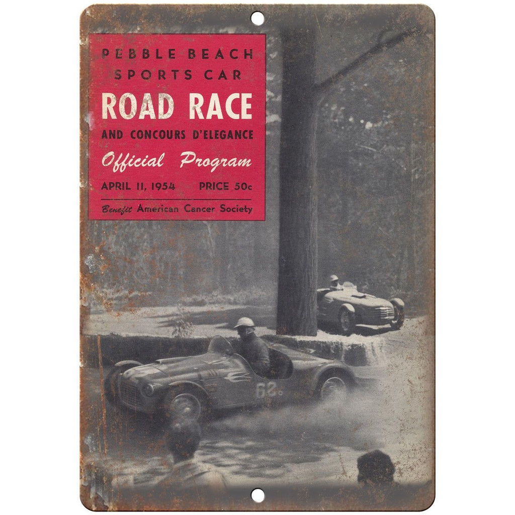 1954 Pebble Beach Sports Car Road Race 10" X 7" Reproduction Metal Sign A616