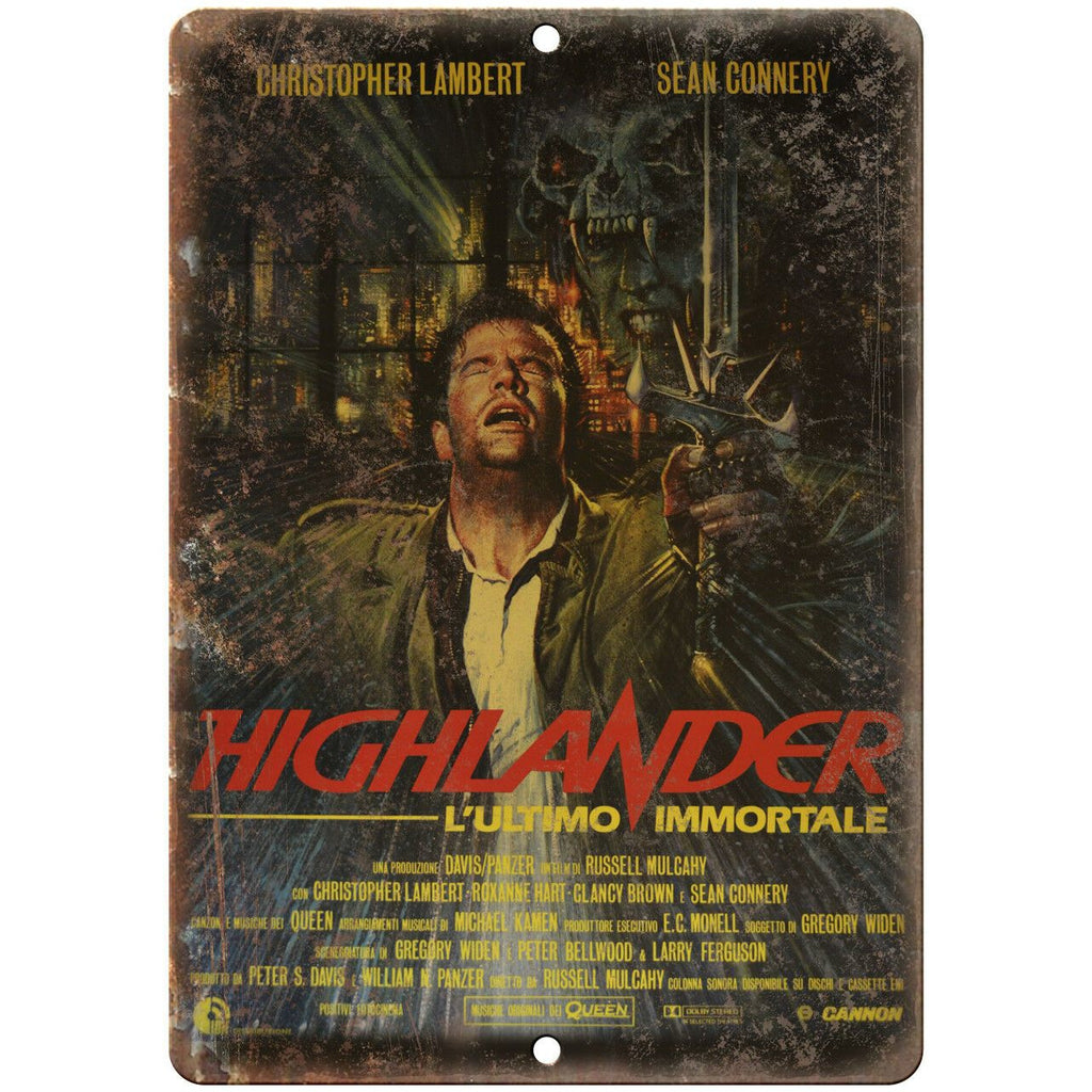 Highlander Movie Poster Spanish Version 10" X 7" Reproduction Metal Sign I98