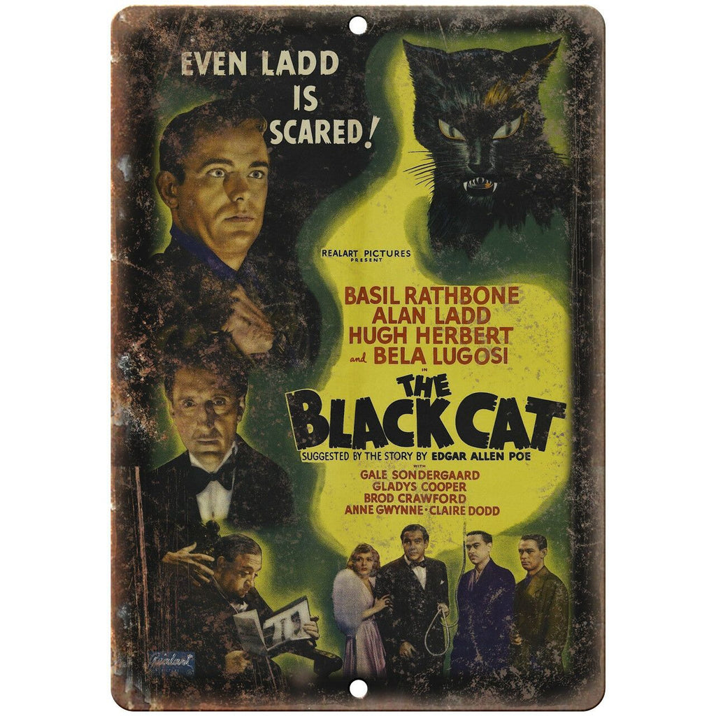 The Black Cat Vintage Movie Poster Art 10" X 7" Reproduction Metal Sign I115