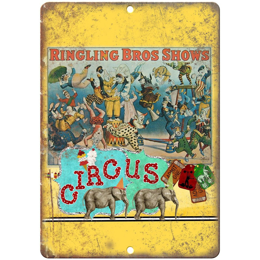 Ringling Bros Shows Circus Ad 10" X 7" Reproduction Metal Sign ZH75
