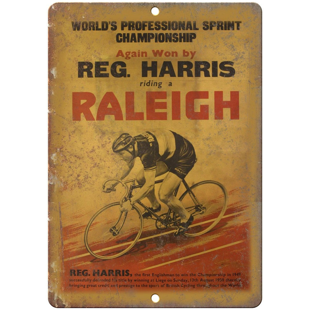 Raleigh Reg. Harris Vintage 10 Speed Bike Ad 10"x7" Reproduction Metal Sign B06