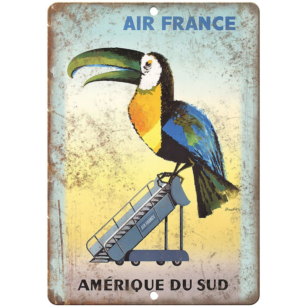 Air France Vintage Travel Poster Art 10" x 7" Reproduction Metal Sign T58