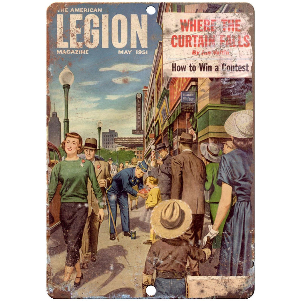 1951 American Legion Magazine vintage advertising 10" x 7" retro metal sign