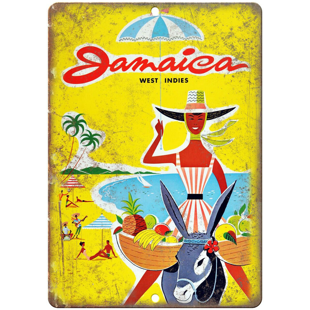 Jamaica West Indies Travel Poster Art 10" x 7" Reproduction Metal Sign T81
