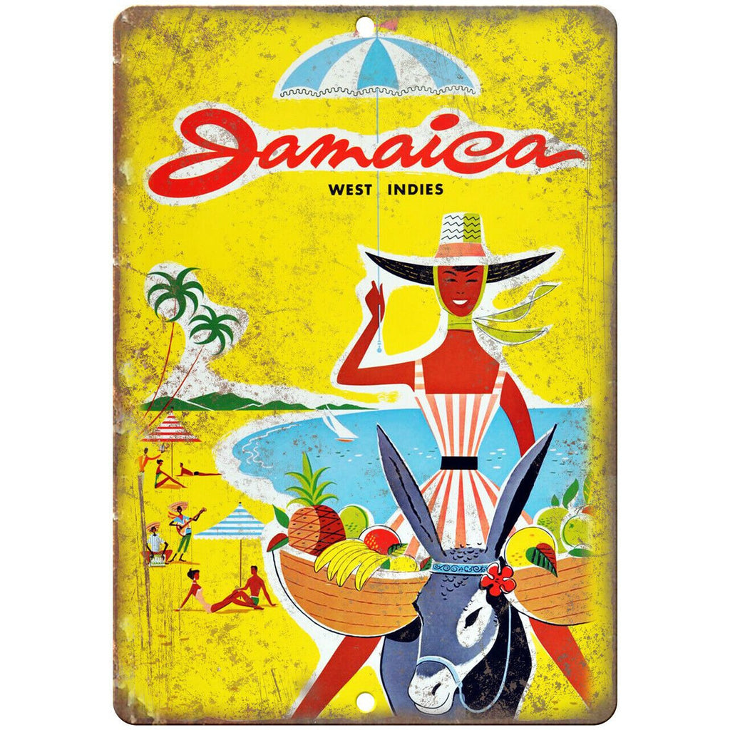 Jamaica West Indies Travel Poster Art 9" x 12" Reproduction Metal Sign T81