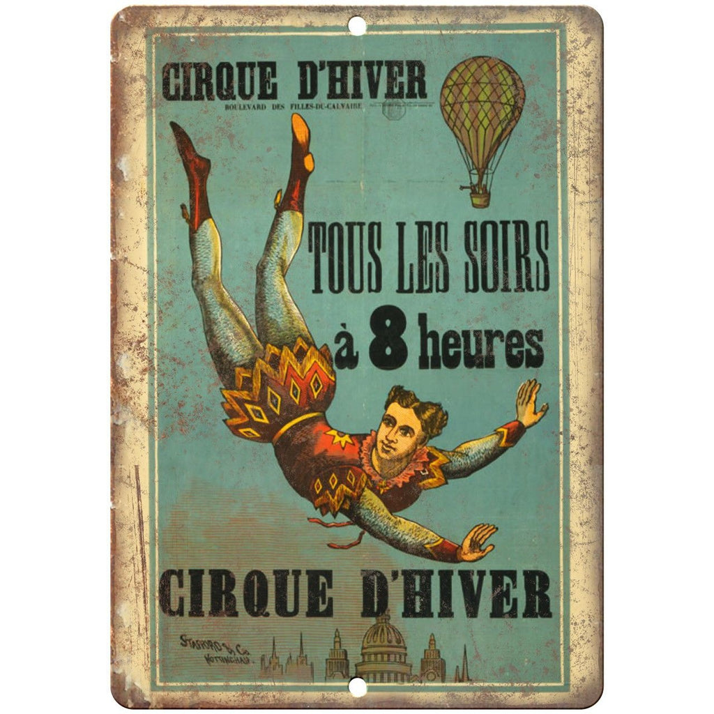 Cirque D'Hiver Vintage Circus Poster 10" X 7" Reproduction Metal Sign ZH16