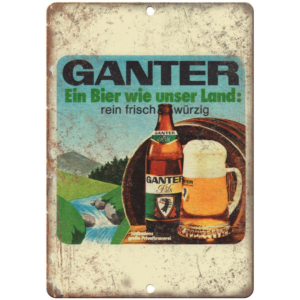 Ganter Beer Pils Man Cave D‚àö¬©cor Vintage Ad Reproduction Metal Sign E142