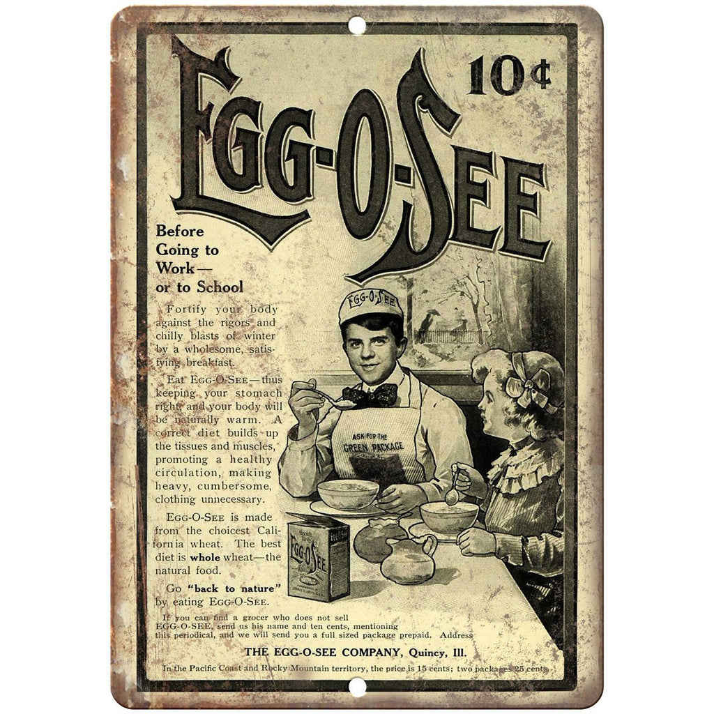 Egg-O-See Whole Wheat Vintage Ad 10" X 7" Reproduction Metal Sign N279