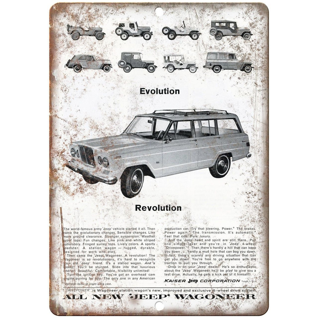 Kaiser Jeep Corporation Wagoneer Revolution 10" x 7" Reproduction Metal Sign A92