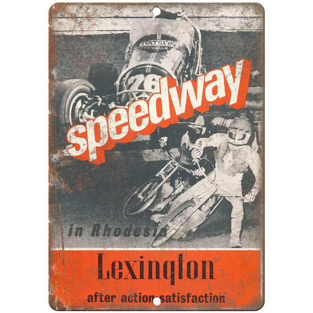 Vintage Lexington speedway, Rhodesia, drag race 10" x 7" Retro Metal Sign