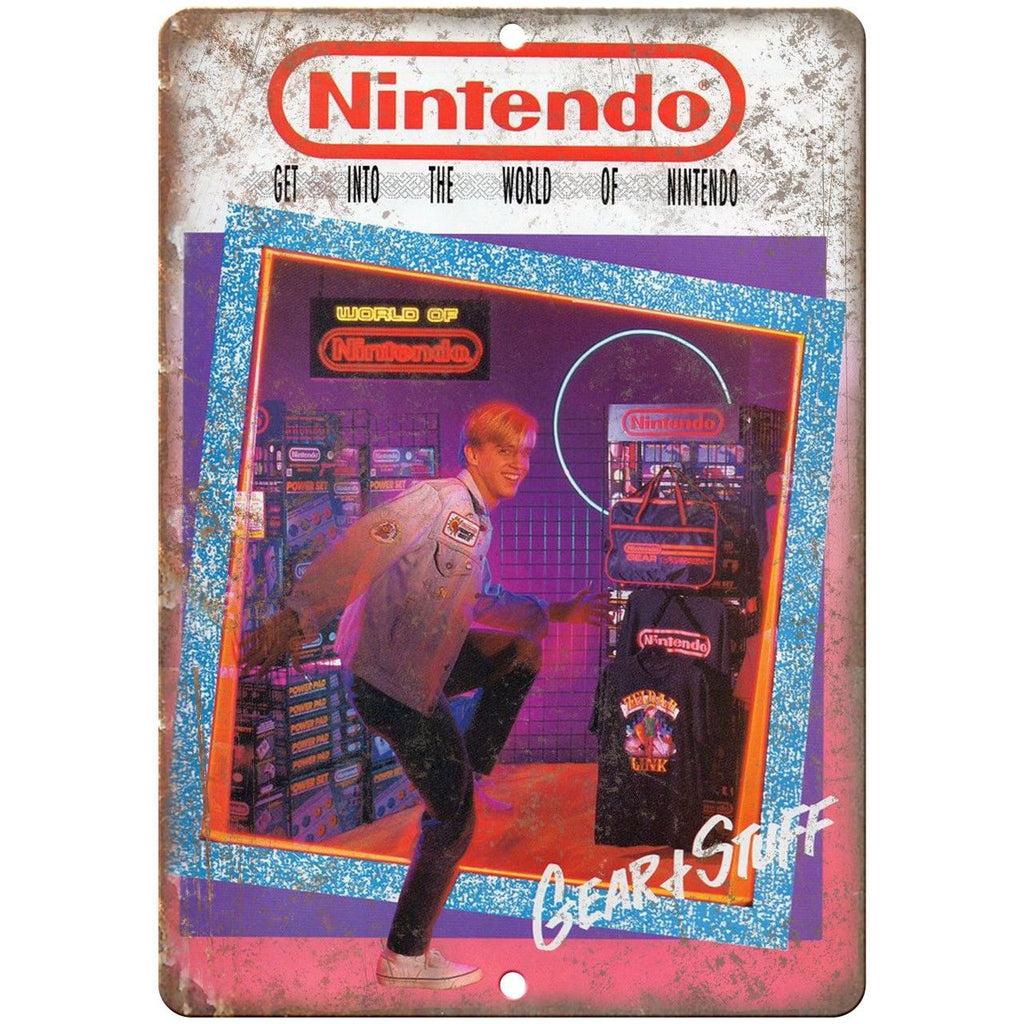 Nintendo Gear and Stuff Retro Ad 10" x 7" Reproduction Metal Sign A15