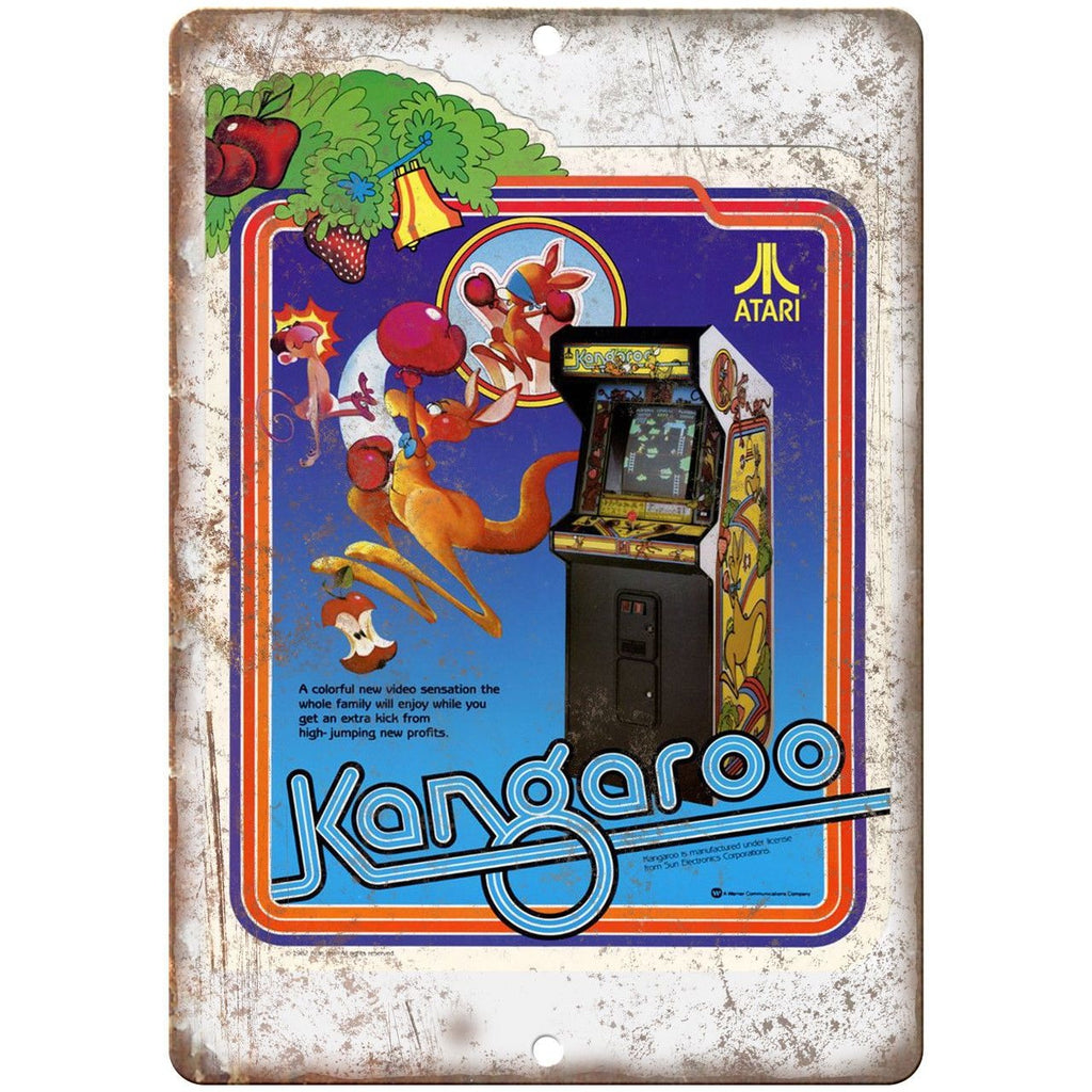 Atari Kangaroo Arcade Game Vintage Ad 10" x 7" Reproduction Metal Sign D52