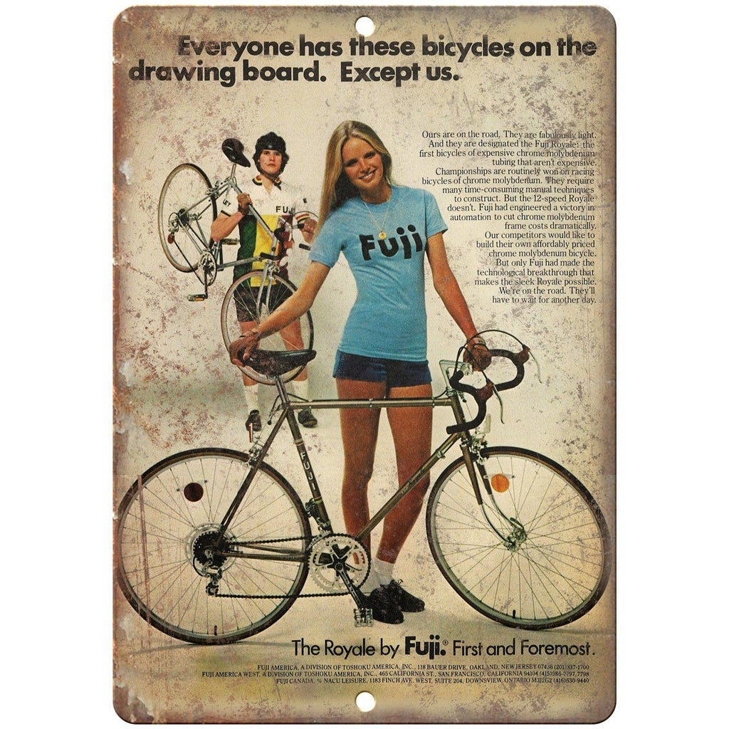 Fuji Royale Cycle Bicycle Ad 10" x 7" Reproduction Metal Sign B216