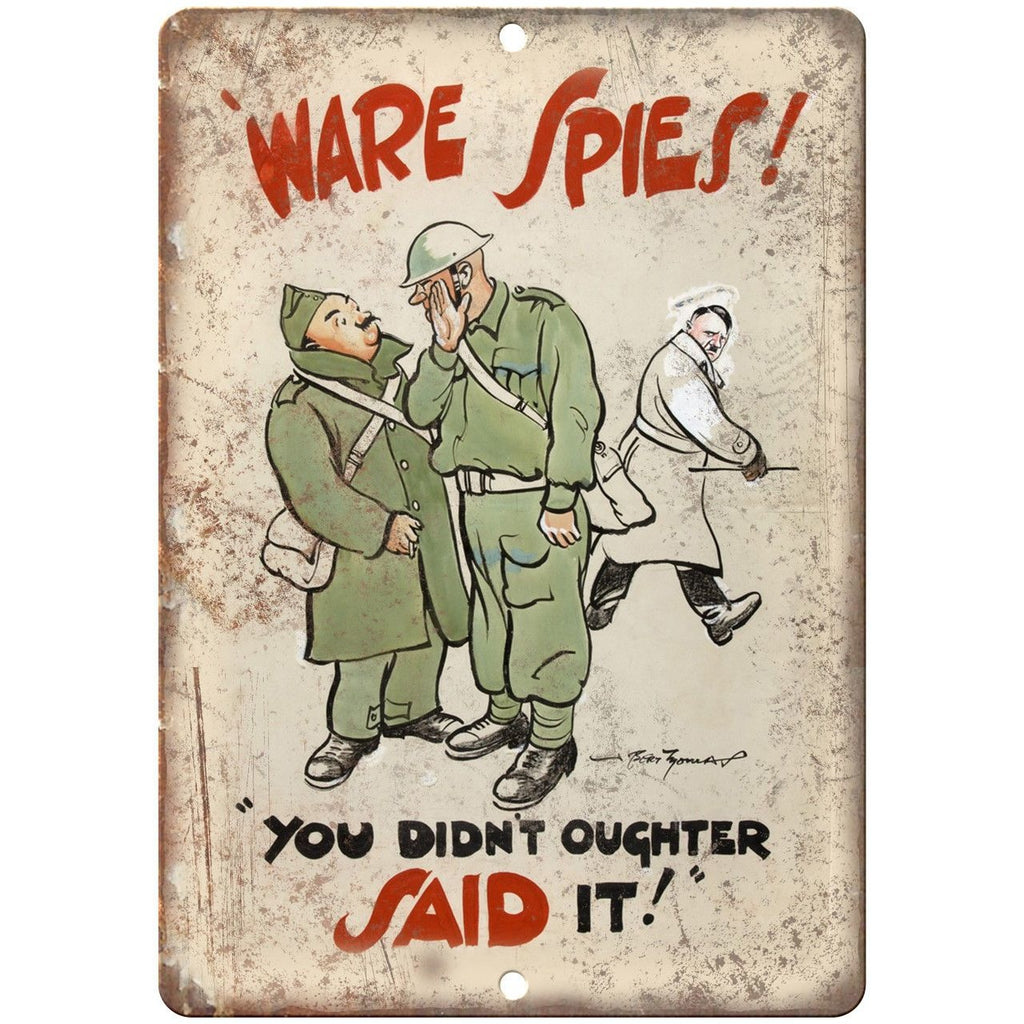 World War Ware Spies Millitary Poster Hitler 10"x7" Reproduction Metal Sign M06