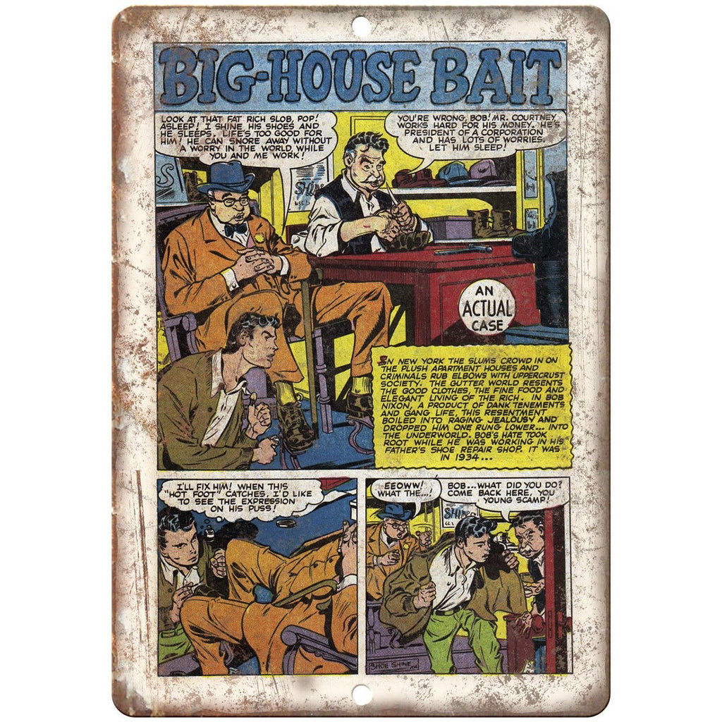 Big House Bait Vintage Comic Strip 10" X 7" Reproduction Metal Sign J322