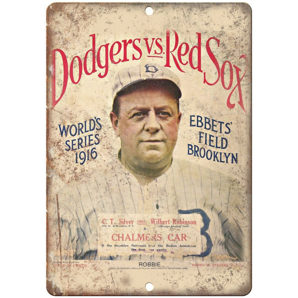 Dodgers vs. Red Sox 1916 World Series 10" x 7" Reproduction Metal Sign X21