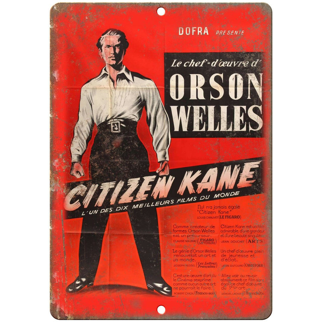 Orson Wells Citizen Kane Movie Poster 10" X 7" Reproduction Metal Sign I96