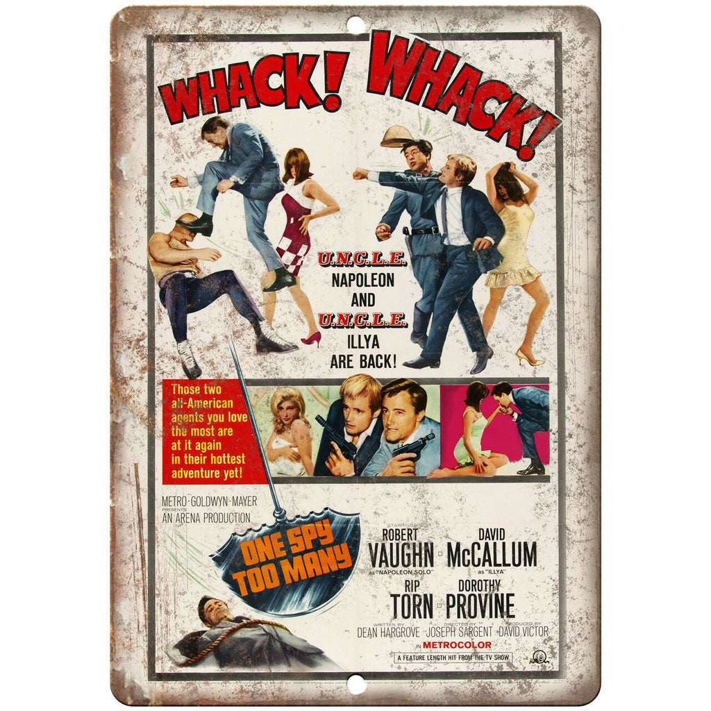 One Spy Too Many Vintage Movie Poser 9" x 12" Reproduction Metal Sign I133