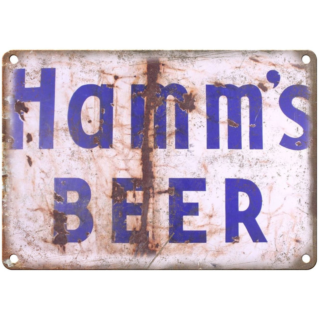 10" x 7" Metal Sign - Hamm's Beer Rusted Sign Vintage Look Reproduction