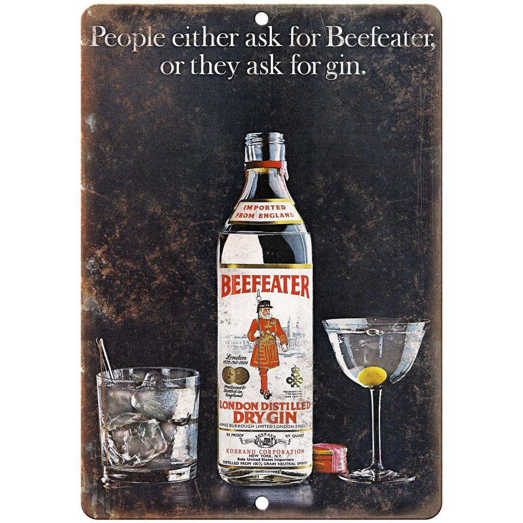 Beefeater Distilled Dry Gin Vintage Liquor Ad Reproduction Metal Sign E87