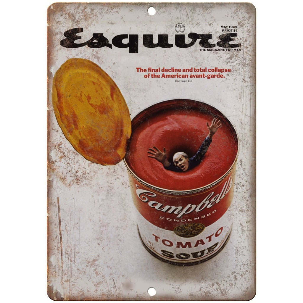 Esquire Magazine Andy Warhol May 1969 10" x 7" Reproduction Metal Sign C73
