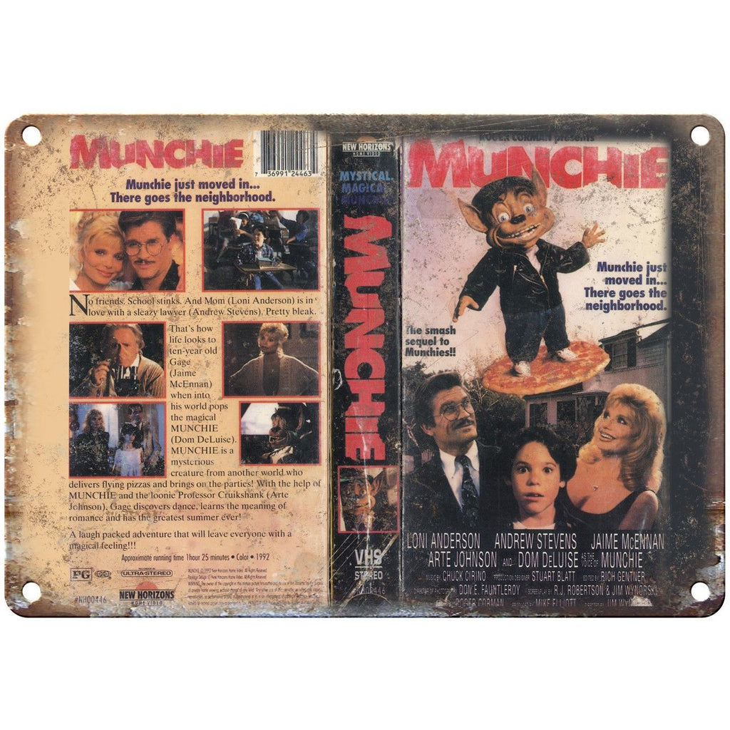 Munchie New Horizons VHS Box Art 10" X 7" Reproduction Metal Sign V17
