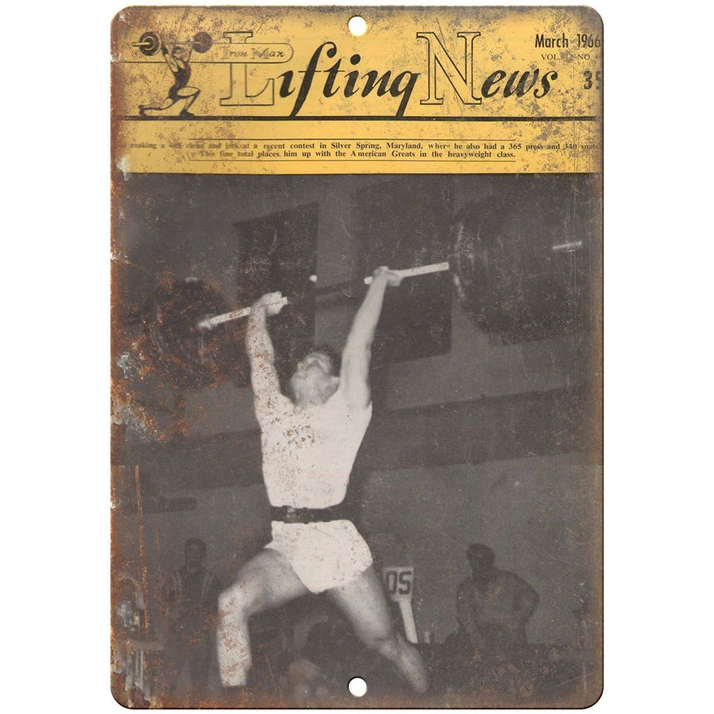 1966 - Lifting News Rogue Fitness York Barbell 10" x 7" Retro Look Metal Sign