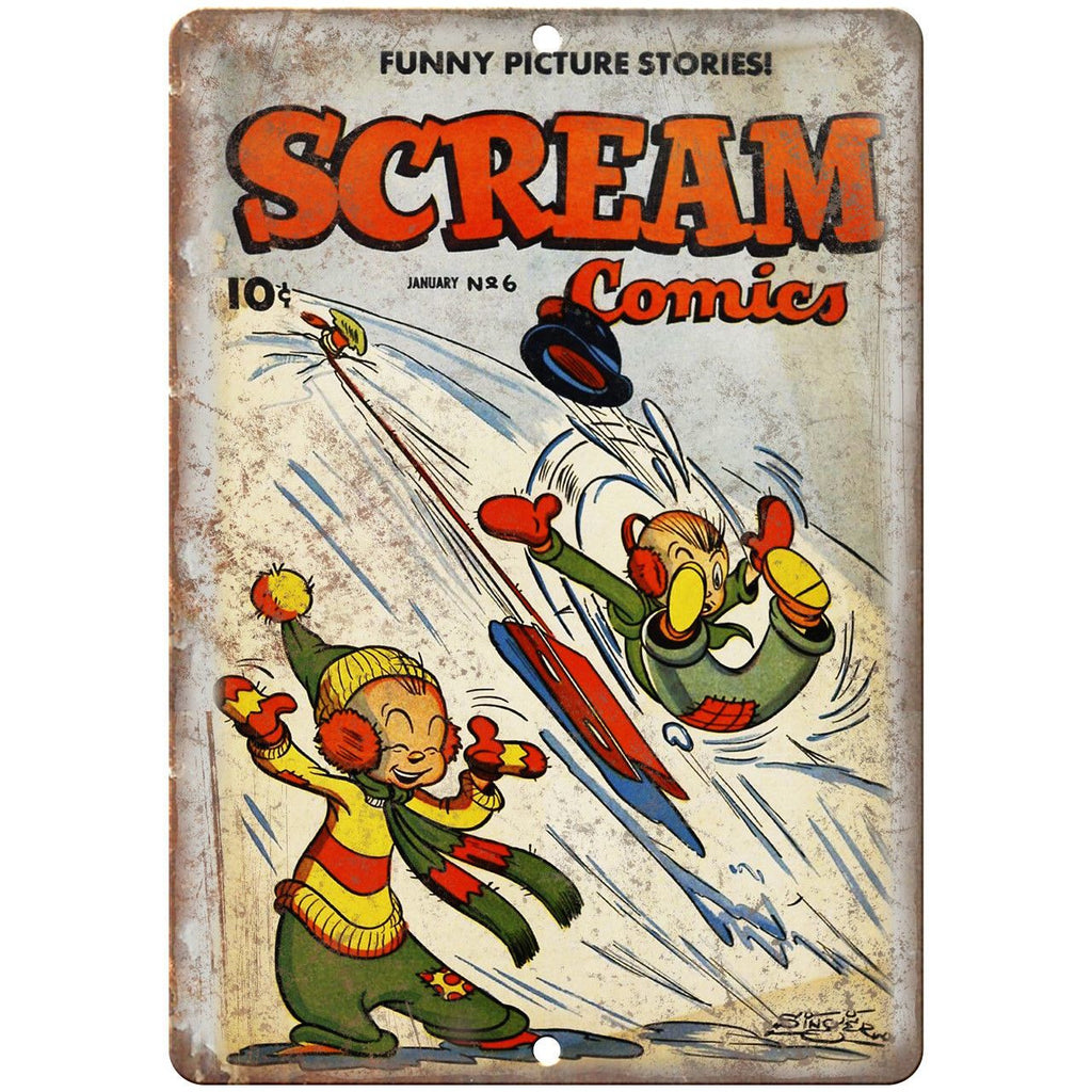 Scream Comic No 6 Cover Book Art 10" x 7" Reproduction Metal Sign J536