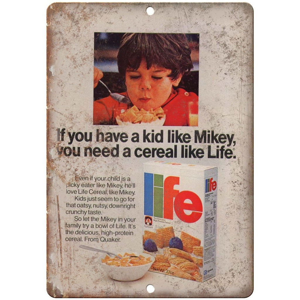 Life Cereal Mikey I Think He Likes It Ad 10" x 7" Reproduction Metal Sign N02