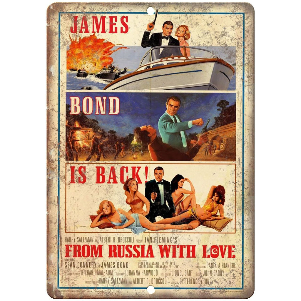 James Bond, 007, From Russia with love, Sean Connery 10" x 7" retro metal sign