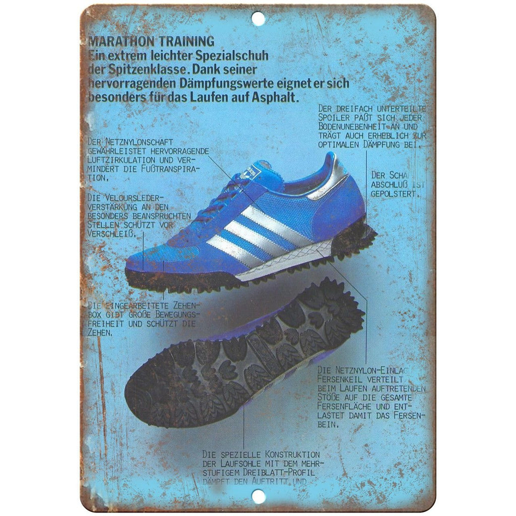 Adidas Marathon Sneaker Trainer Ad 10" X 7" Reproduction Metal Sign ZE78