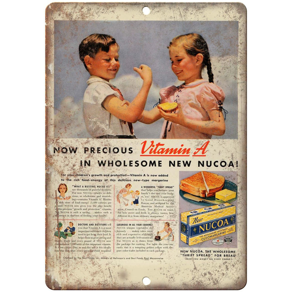 Nucoa Butter Vintage Ad 9" x 12" Reproduction Metal Sign N283