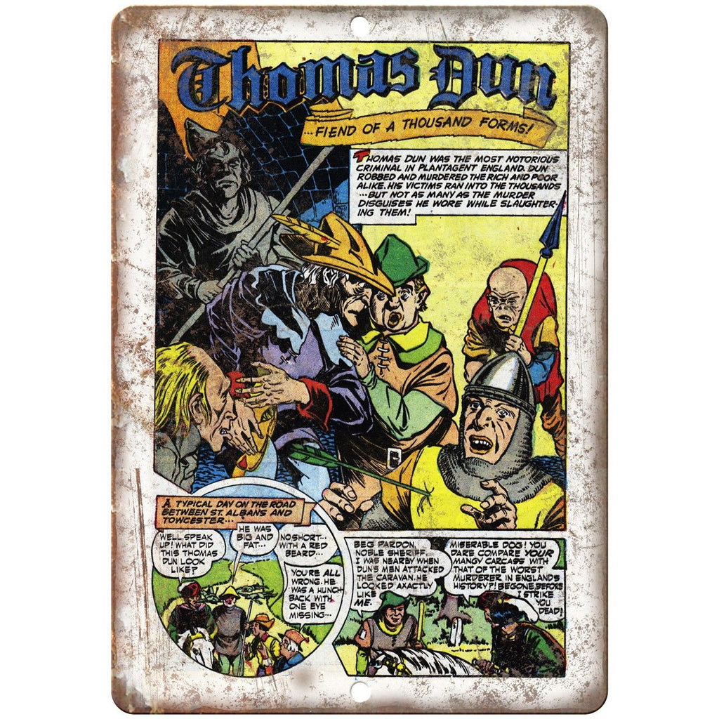 Thomas Dun Ace Comics Vintage Strip 10" X 7" Reproduction Metal Sign J357