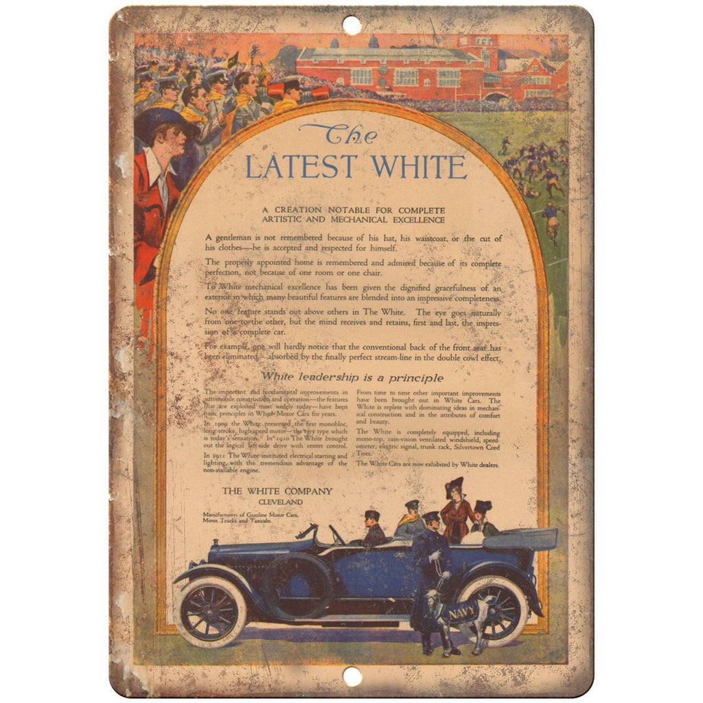 1915 - The White Motor Company Vintage Ad - 10" x 7" Retro Metal Sign