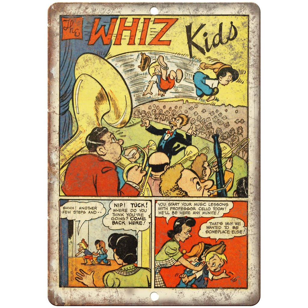 The Whiz Kids Comic Strip Art 10" x 7" Reproduction Metal Sign J579