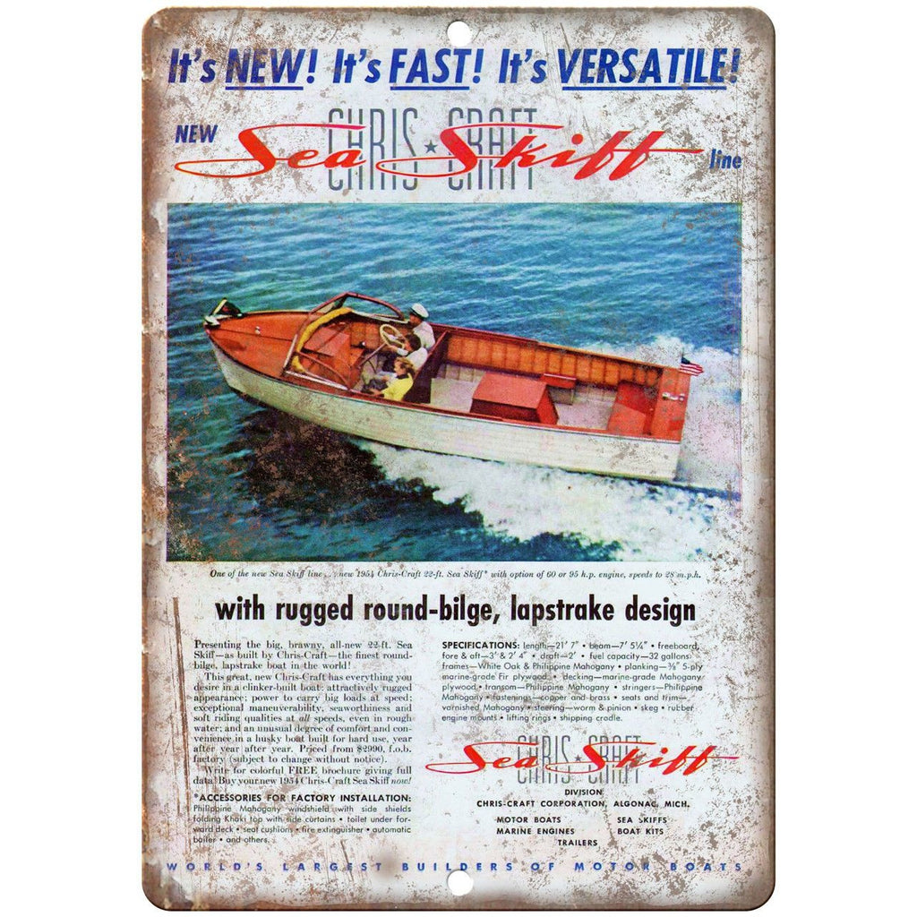 Sea Shift Boating Vintage Ad 10" x 7" Reproduction Metal Sign L15