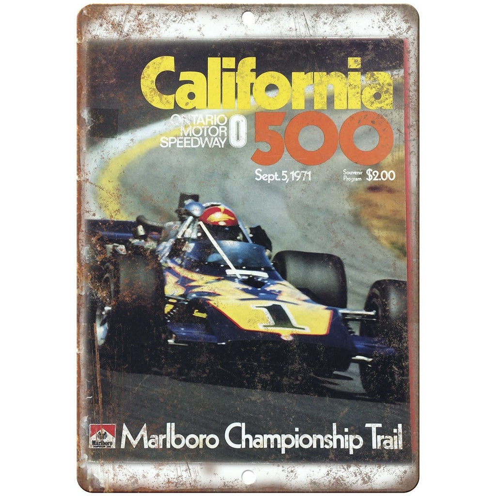 California 500 Ontario Speedway Marlboro 9" x 12" Reproduction Metal Sign A575